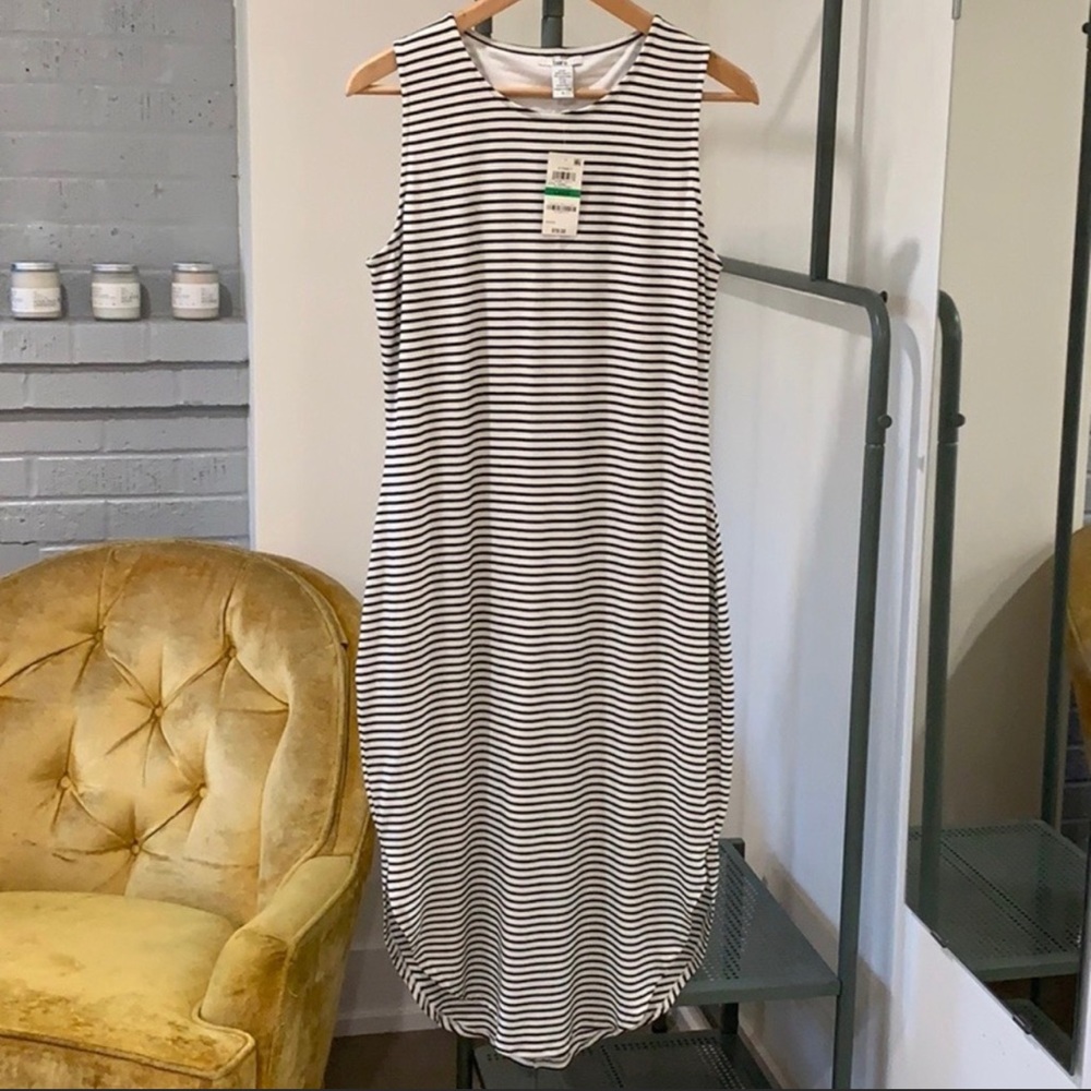 Bar III Black White Striped Bodycon Tank Dress